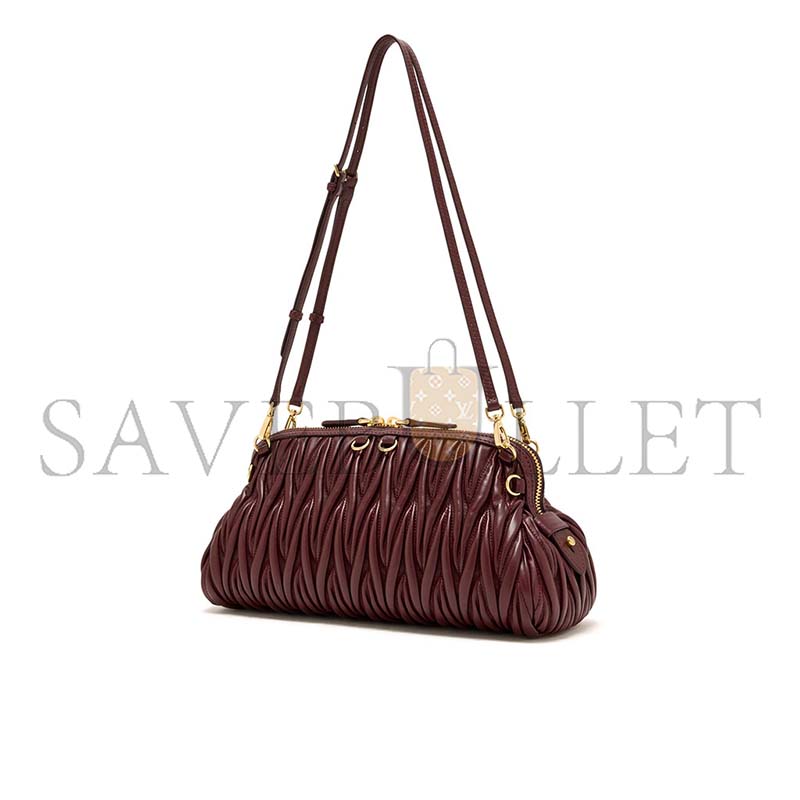 MIU MIU MATELASSÉ NAPPA LEATHER CLUTCH 5BF130 (28*14.5*10cm)